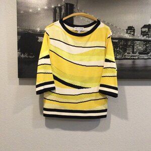 St. John  Womens Stripe Sweater Round Neck Size M